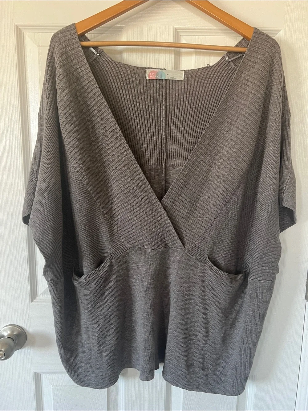 Free People Beach Jaclyn Sweater Set XL Gravel Knit Lounge Set - Picture 2 of 7